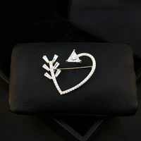 copper inlay gilded love brooch for women suit exquisite jewelry heart shaped pin cardigan pin scarf buckle corsage pins jewelry