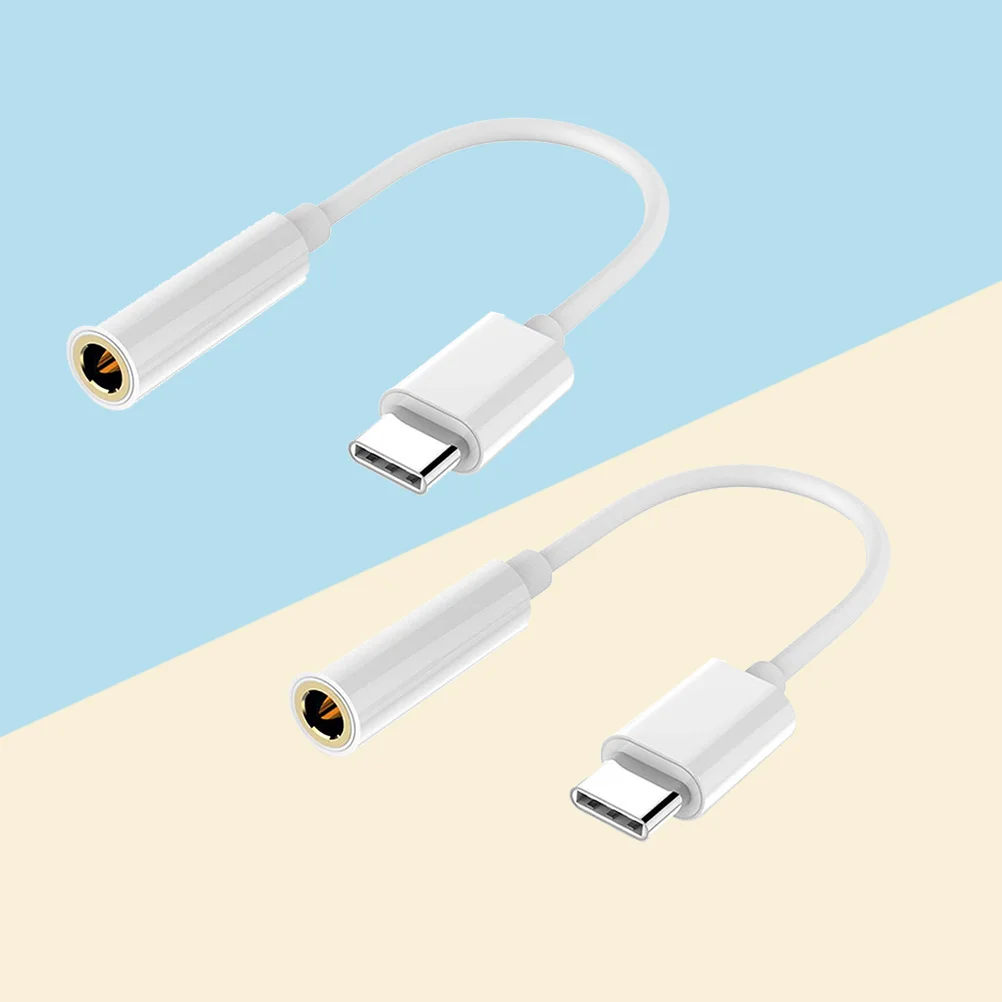 

2 Pcs Usb-c To 3.5 Aux Audio Female USB-C Male 35 Audio Female Jack Headphones Adapter 35mm Cable Type-C Earphone