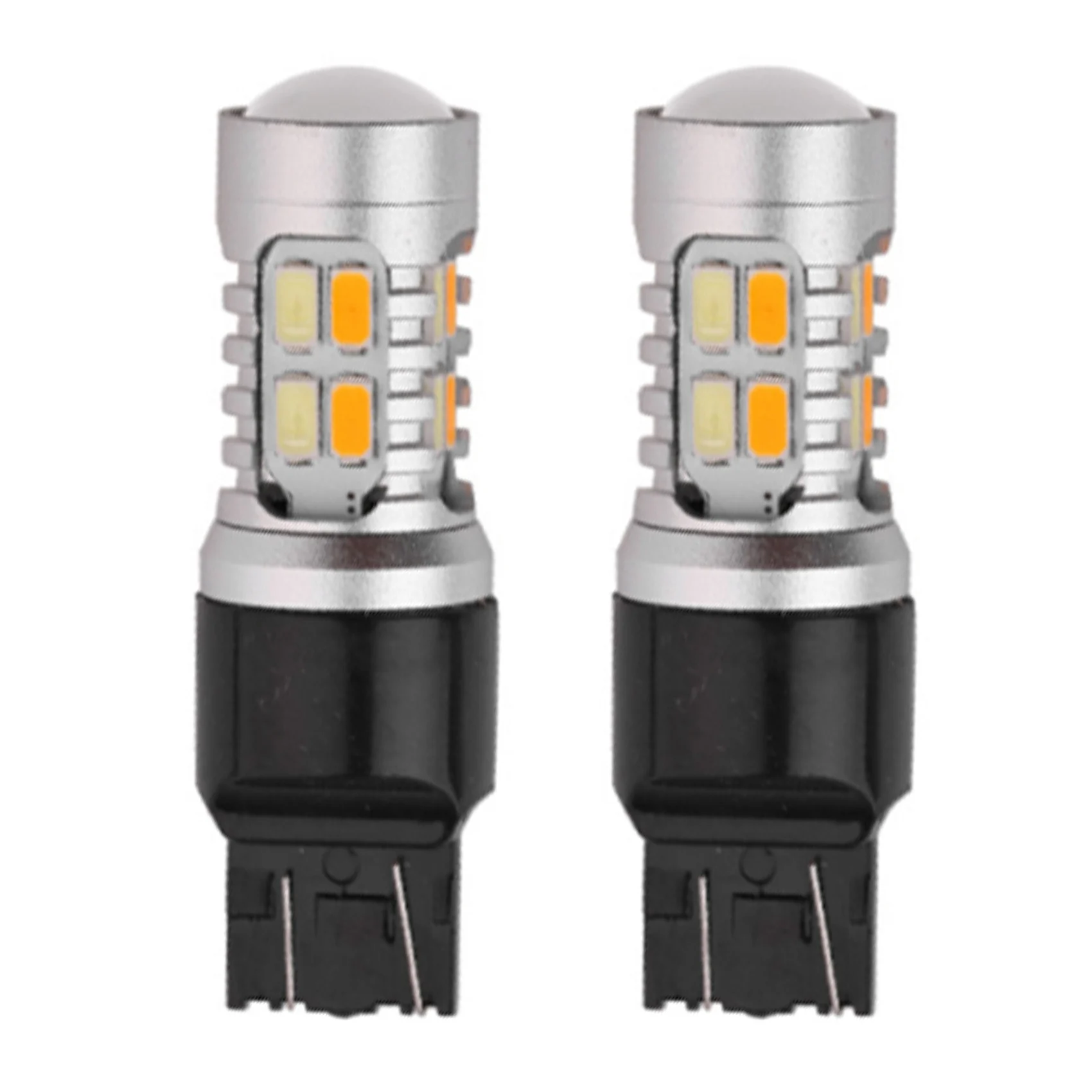 

2 шт., Двухцветные светодиодные лампы T20 7443 W21/5W 5630