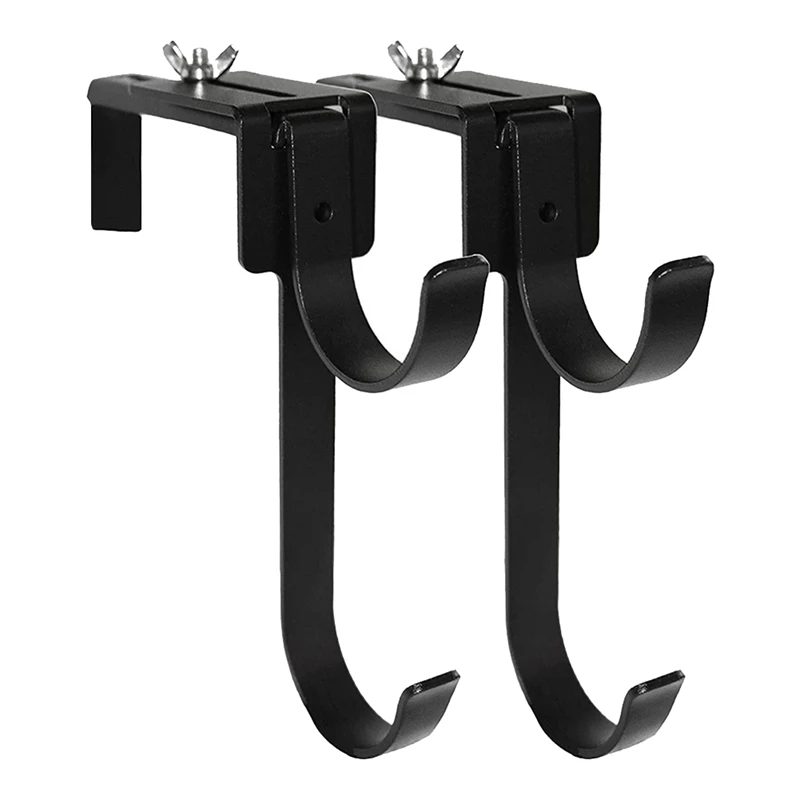 

2 Piece Pool Pole Hooks Black For Pool Poles,Fence Hooks For Pool Equipment, Pool Skimmer Accessories
