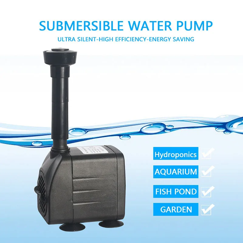

Portable Oxygen Pump for Garden Aquarium, Water Fountain Pump, Small Submersible Aquarium, Waterfall Fish Pond