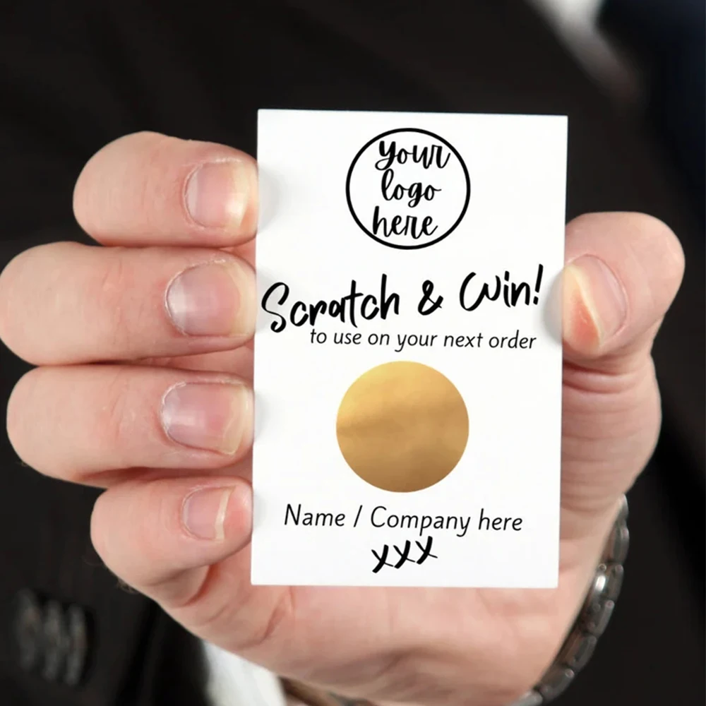 

30 Customised Scratch Cards, Custom Business Cards - 3" x 2" in size!