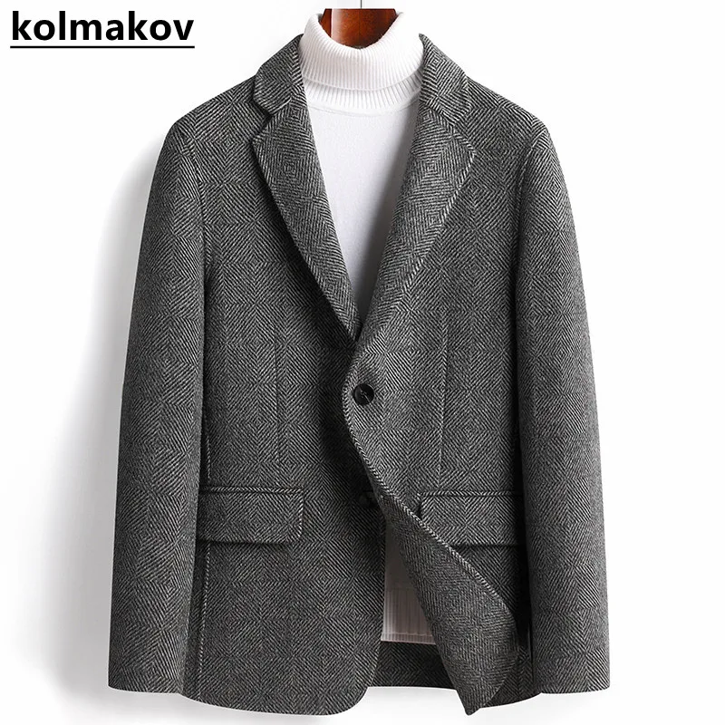 

Winter 2022 New Men's Classic Fashion Single Breasted Woolen Coat Men's Thickened Warm Casual Slim High Quality Wool Coat M-3XL