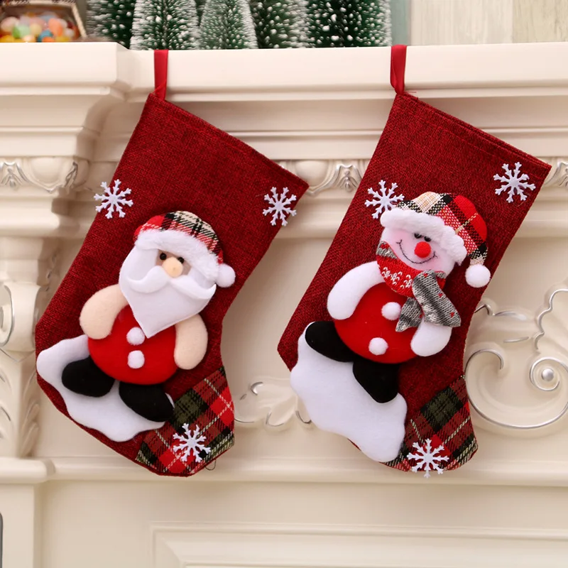 

Рождественские носки, украшения для рождественской елки, искусственный подарок, сумка для конфет, Симпатичные ткани с несколькими стилями ...