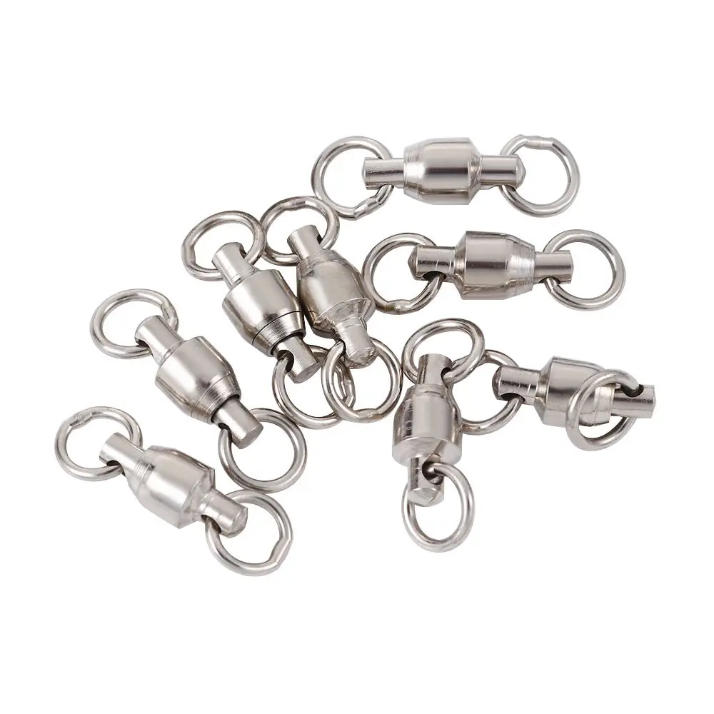 

Heavy Duty High Strength Hooks Rolling Barrel With Double Rings Swivel Ring Solid Ring Ball Bearing Fishing Connector