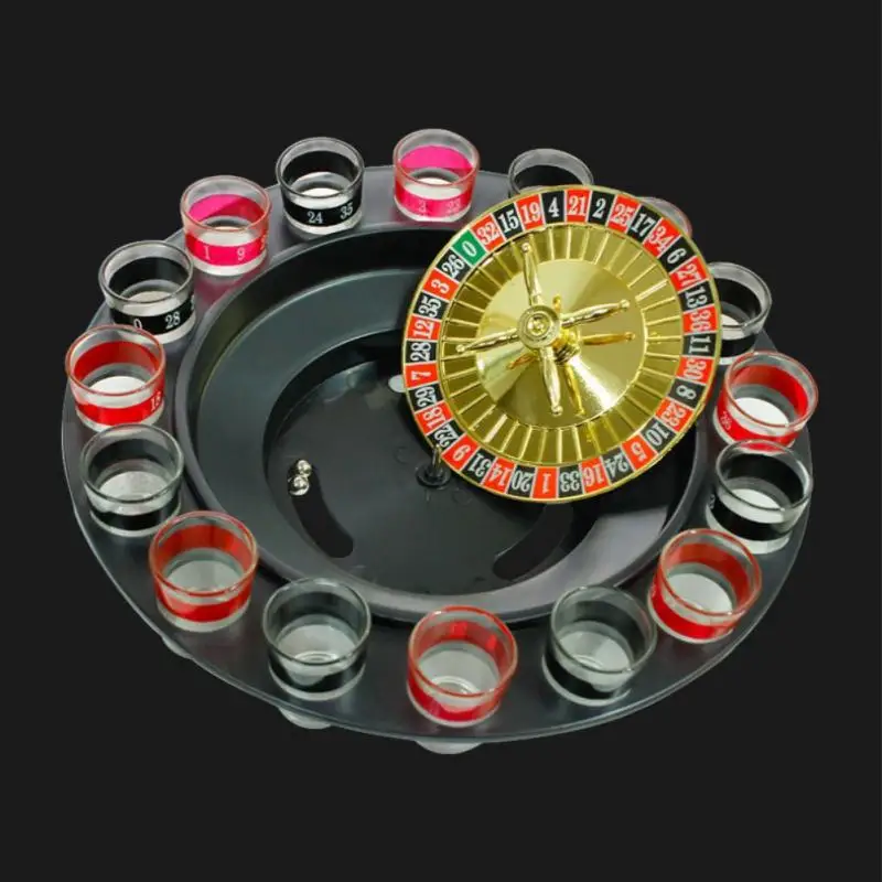 

Ktv Roulette Game 16 Shots Novelty Drinking Roulette Set Drinking Funny Tool Russia Turntable Shot Glass 16 Hole For Fun 2023