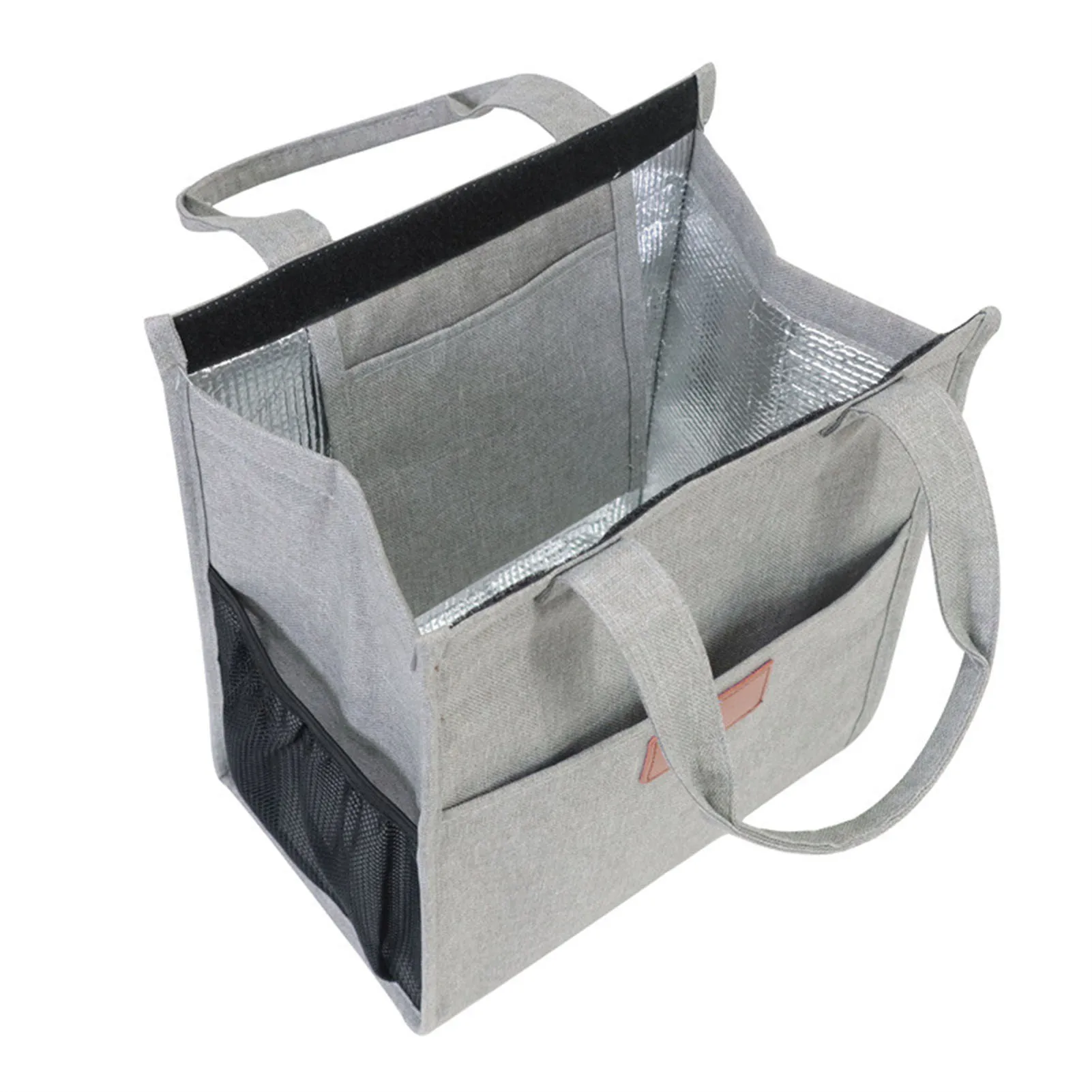 

Изолированная Холщовая Сумка для ланча, многоразовый Ланчбокс, холщовая ткань с алюминиевой фольгой, Герметичная сумка для ланча с держате...