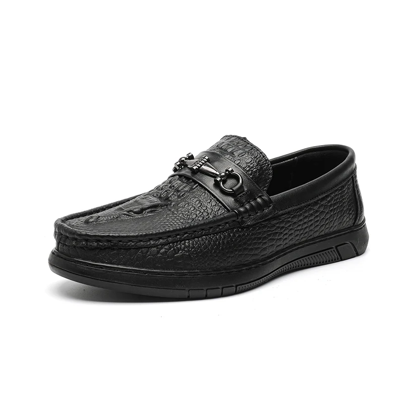 

2023 New Men Genuine Leather Casual Shoes Rubber Brand Slip-on Formal Loafers Men Breathable Light Sneakers Men Driving Shoes