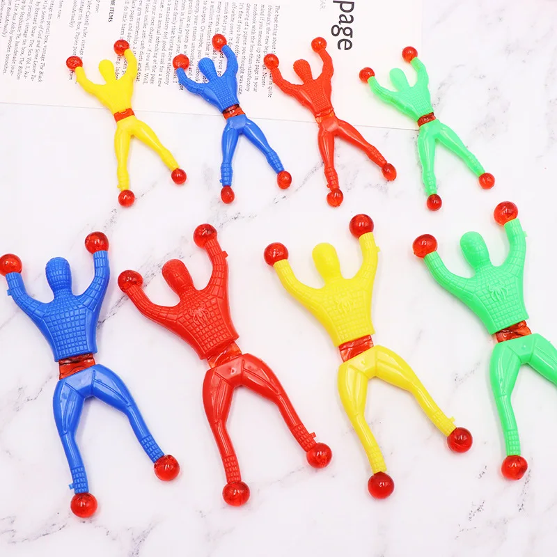 10 Pcs/set 8.5cm Sticky Toy Window Men With Sticky Hand 3 Toys Color And Years Over Plastic Suitable Feet For Children