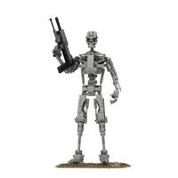 bzb moc terminator t 800 cyberdyne systems model 101 humanoid robot with pistol guns assemble building blocks edu brick kids toy