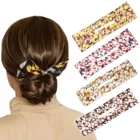 Новинка, модные женские ленты для волос в пучок с цветочным принтом, обруч для волос, тканевый зажим для волос, инструмент для изготовления волос, аксессуары для волос