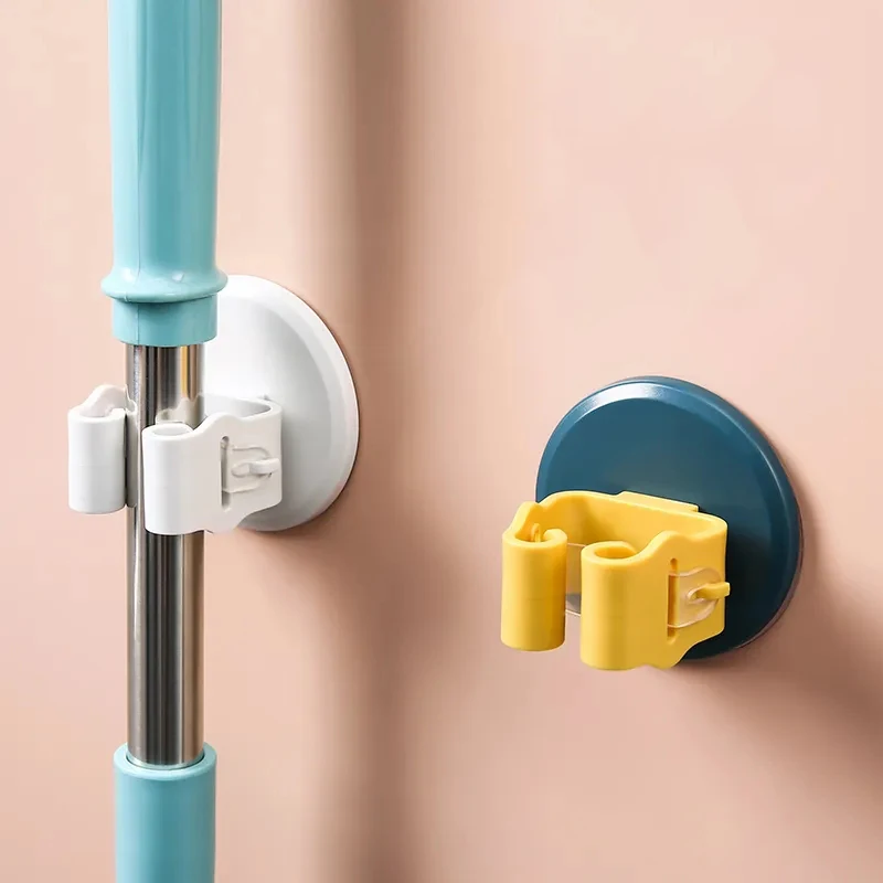 

Bathroom Wall Mop Hook Hanging Clip Broom Artifact Punch-Free Strong Adhesive Buckle Fixed Non-Marking Sticky Hook