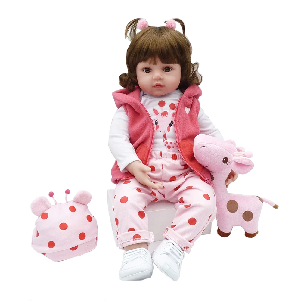 

48/60cm original reborn doll already ready 3d for girls free shipping rebon full silicone painted kids toys bristhday gifts