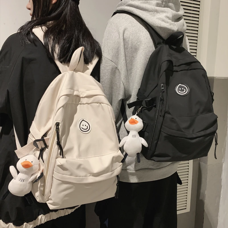 

Female Simple Couple Backpack Men Women School Backpacks for Teens Harajuku Girls 14inch Laptop School Bags Korean Bookbag 2020