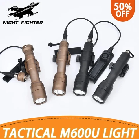 Тактический фонарик Surefr M600 M600U Scout Light с двойной функцией переключателя давления, фонарь для винтовки, охотничье оружие, пистолет, светильник, аксессуары