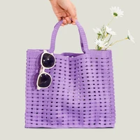 casual hollow knitted large tote bag crochet women handbags handmade woven summer beach bags big shopper purses 2022 female sac