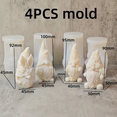 Силиконовая форма в виде Санта-Клауса, 4 шт - изображение