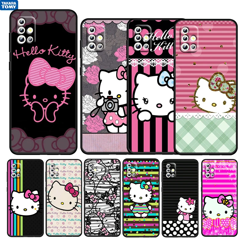 

Gift Hello Kitty Girl For Samsung Galaxy A52S A72 A71 A52 A51 A12 A32 A21S 4G 5G Fundas Soft Black Phone Case Capa Cover Coque