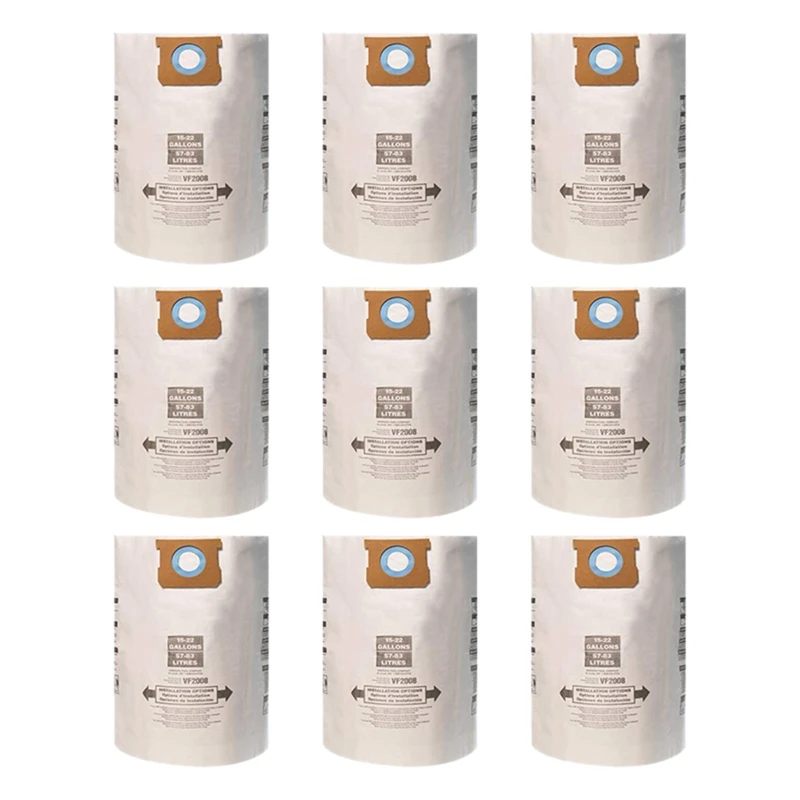 

9 Pcs For Shopvac15-22 Gallon Dust Bags Replacement Filter Bags Vacuum Cleaner Accessories
