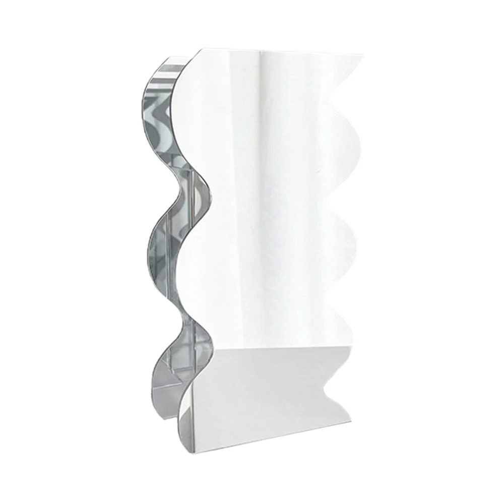 

Flower Arrangement Desktop Vase Terrarium Glass Containers Ornaments Acrylic Homestay Wave Art Black Home Decoration