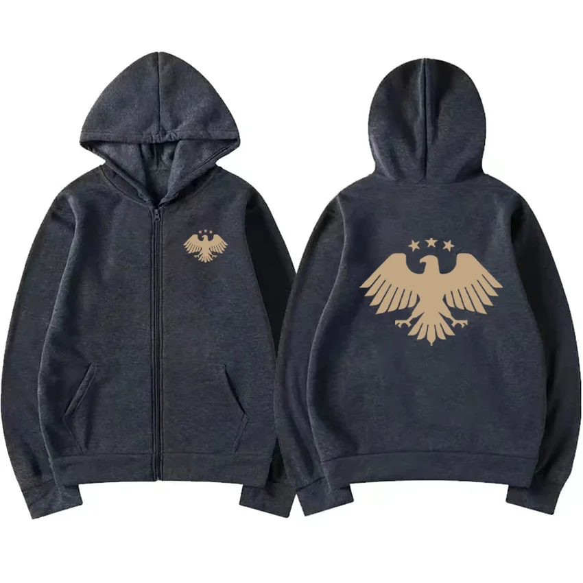Фото Толстовка с принтом Syrian Eagle для мужчин и женщин, модное пальто, осенне-зимняя куртка на молнии с длинными рукавами, флисовая винтажная уличная одежда №3