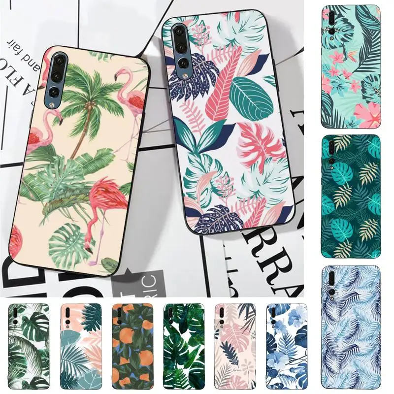 

Palm tree Leaves Plant Flower Phone Case for Huawei P30 40 20 10 8 9 lite pro plus Psmart2019