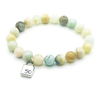 6 8mm stone beads bracelet for women natural agates jaspers onyx lapis lazuli bracelet uno jewelry lock pendant