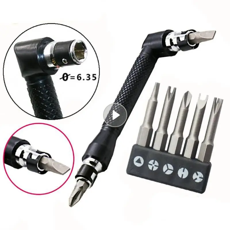 

Wrench L-Shape Dual Head Socket 1/4 Inch 6.35mm Screwdriver Bit Kit 90 Degree Angled Hex Socket Drill Bit Holder Hand Tool Set