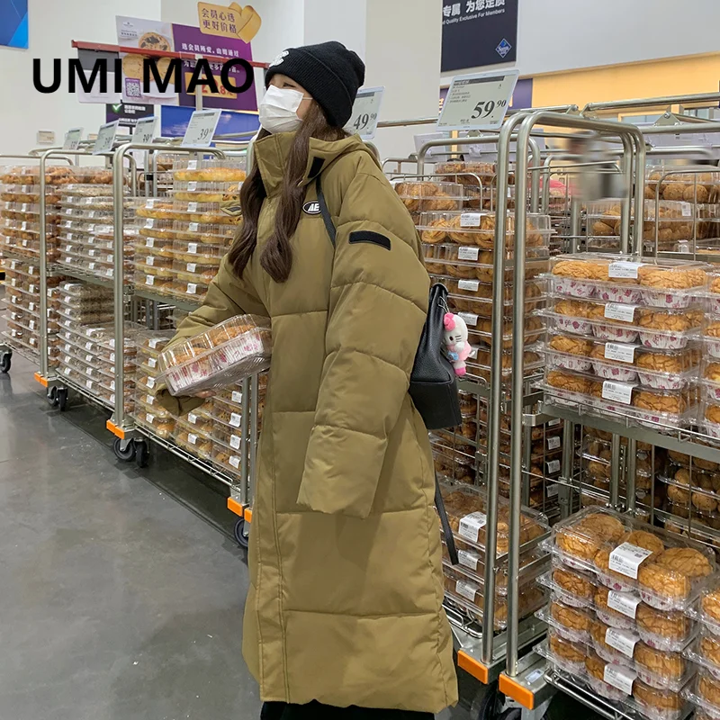 

Женское хлопковое пальто UMI MAO, Корейская свободная Студенческая куртка средней длины с длинной талией и крупными фруктами, зима 2023