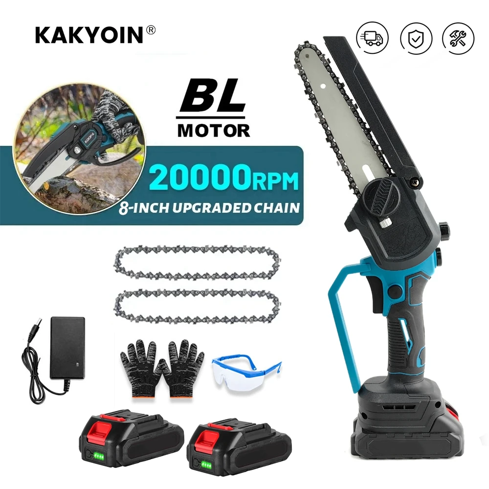Мини-бензопила 8-дюймовая мощная бесщеточная аккумуляторная ручная ...