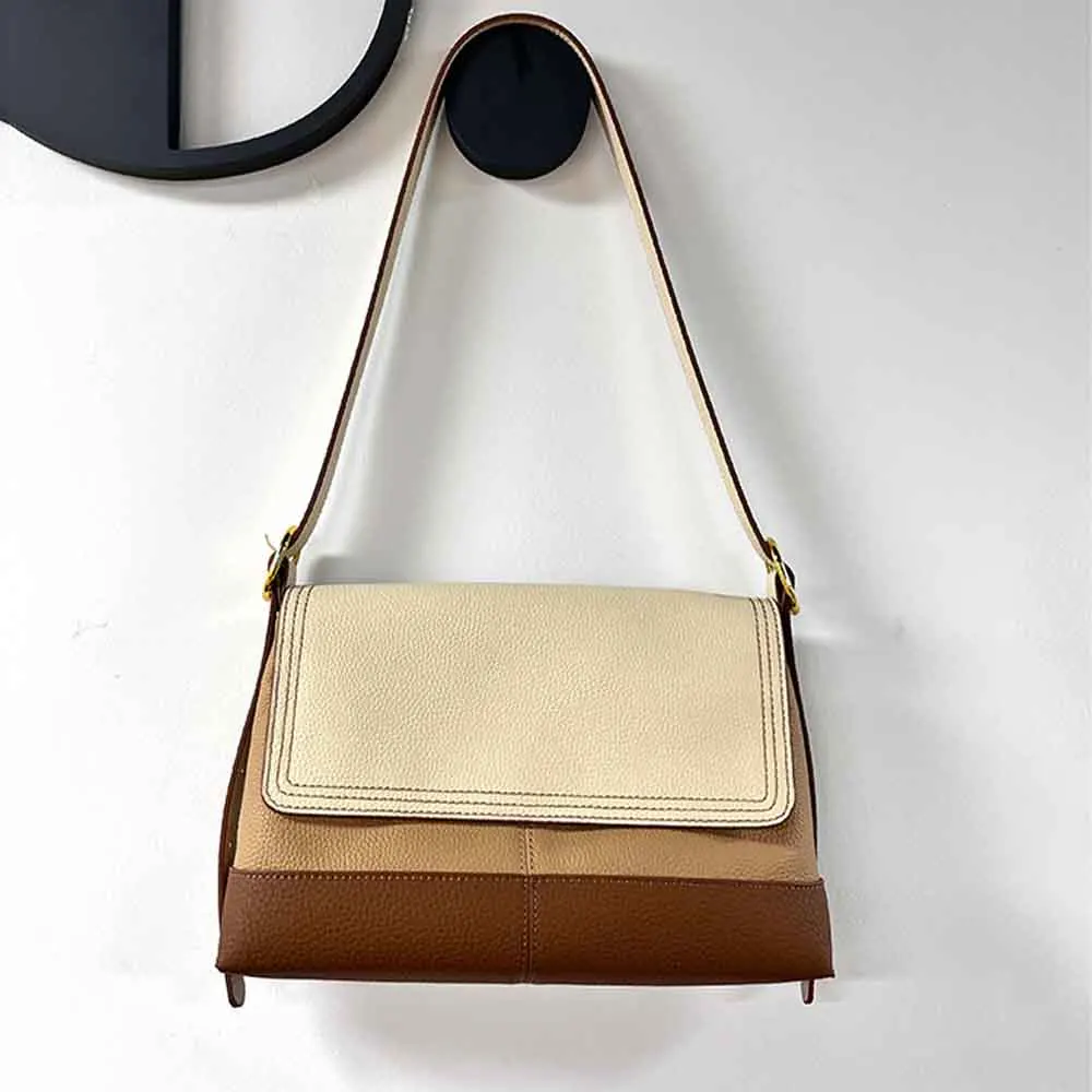 

Motingsome Patchwork Style Woman Bag Luxury Genuine Leather Soft Large Capacity Handbag Unique Design Autumn and Winter New 2022