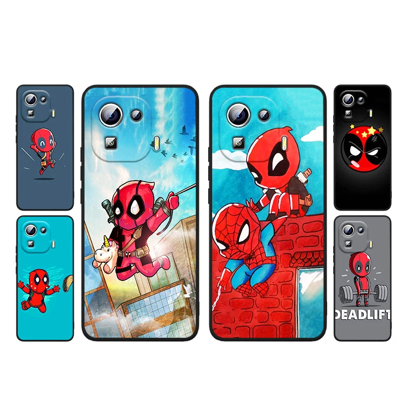 

Marvel cute and fun deadpool Phone Case Xiaomi Mi 12 12X 11T 11 11i 10i 10T 10S Note 10 9 Lite Ultra 5G Silicone TPU Cover