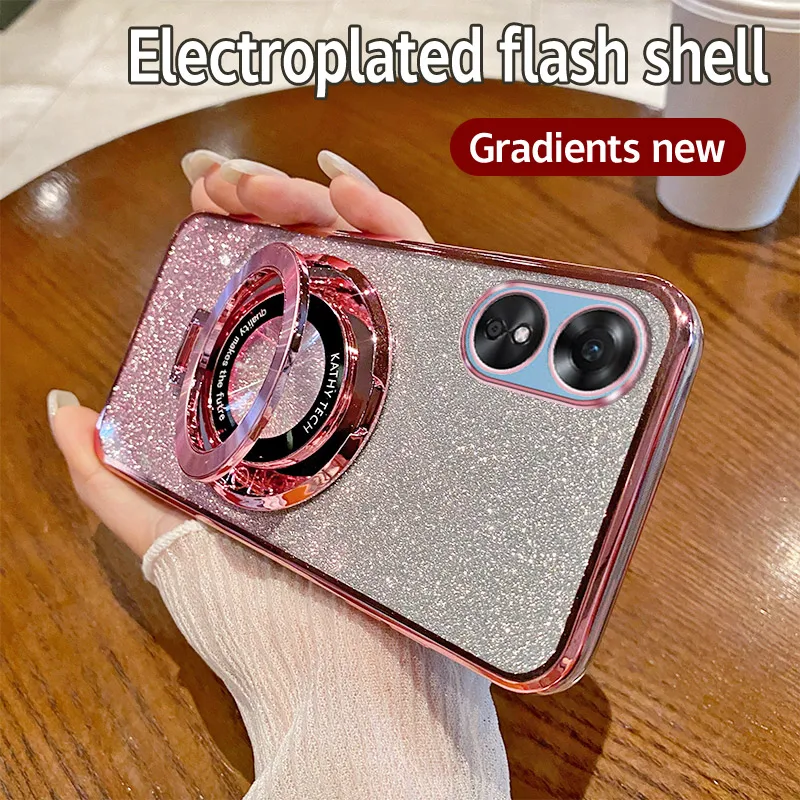 Чехол для OPPO A58 4G CPH2577 гальваническое покрытие Мягкая Блестящая задняя крышка