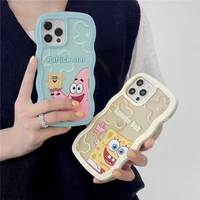 cute cartoon spongebob squarepants pie big star for iphone 13 12 11 pro max xr xs max 8 x 7 se 2022 big wave silicone phone case