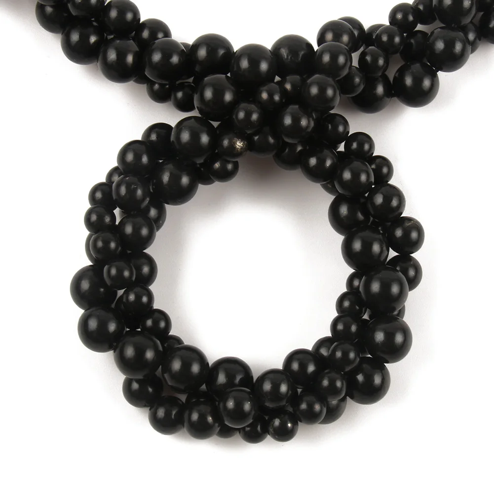 Бусины Shungite из натурального камня для изготовления ювелирных изделий круглые