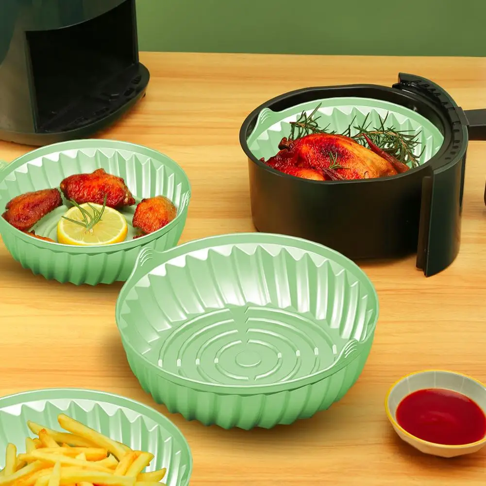 

Air Fryer Round Silicone Pot Reusable Non-stick Non-slip High Temperature Resistant Cake Baking Pan Hot Sale