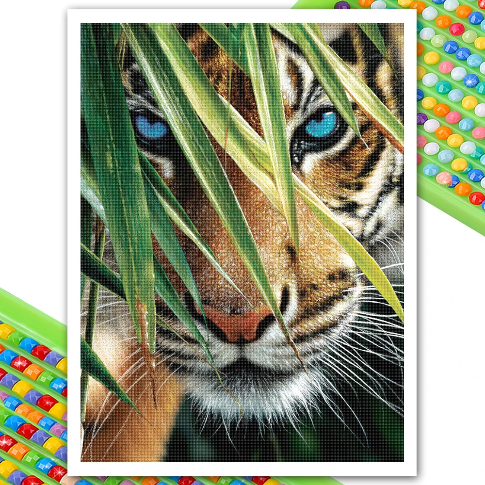 

Алмазная живопись, Животное тигра, вышивка крестиком 5D, алмазная вышивка «сделай сам», мозаика, полноразмерная/круглая картина стразы, украшение для дома