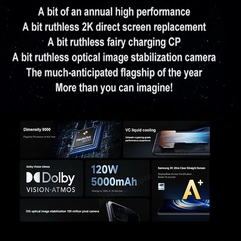 Xiaomi Redmi K50 Pro 5G 12G 256G Smartphone Global Rom Chinese Rom MTK Dimensity 9000 Octa Core 6.67; 120W Fast Charging 5000mAh