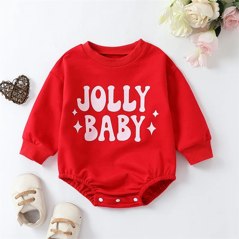 

Listenwind 0-1Y Toddler Baby Sweatshirt Rompers Letter Print Warm Long Sleeve Jumpsuit for Newborn Infant Cute Clothes