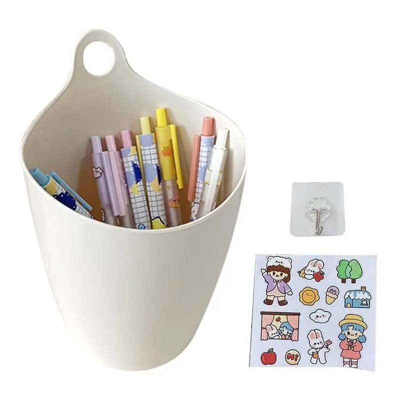 

Mini Trash Can Desktop Tabletop Waste Can Bedroom Hanging Garbage Bin Pen Holder Home Desk Dustbin Home Office Storage Box