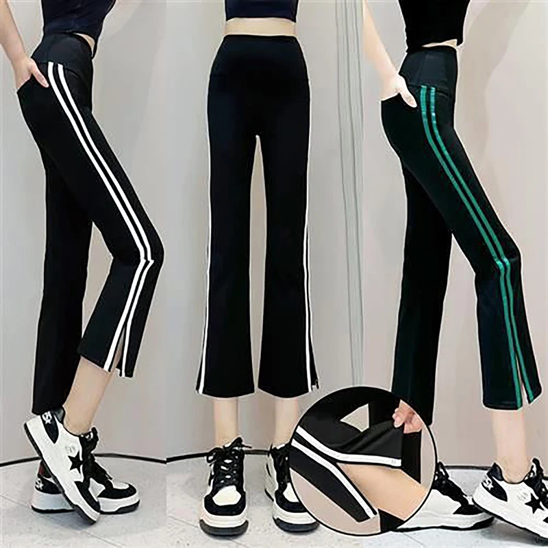 

Women's High Waist Split Summer Women's Side Slim Fittness Leggings Running Tights 2023 Shark Pants