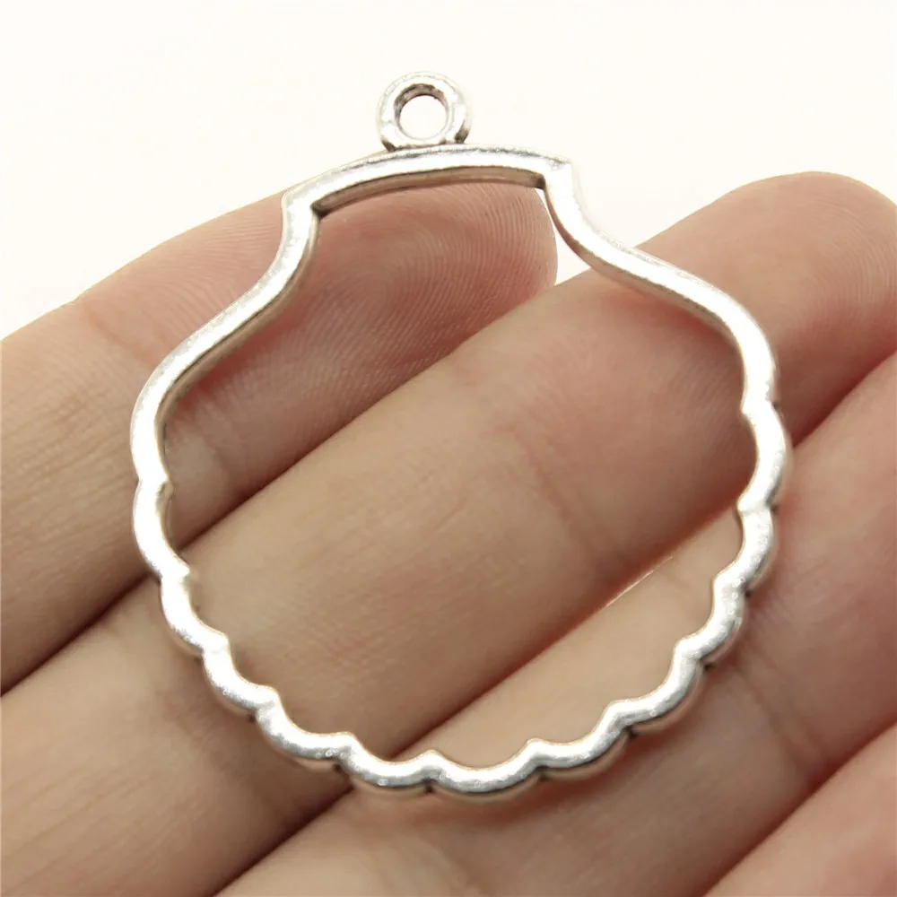 WYSIWYG 4 шт. 45x39 мм 2 цвета металлическая рама в форме ракушки подвески для рукоделия