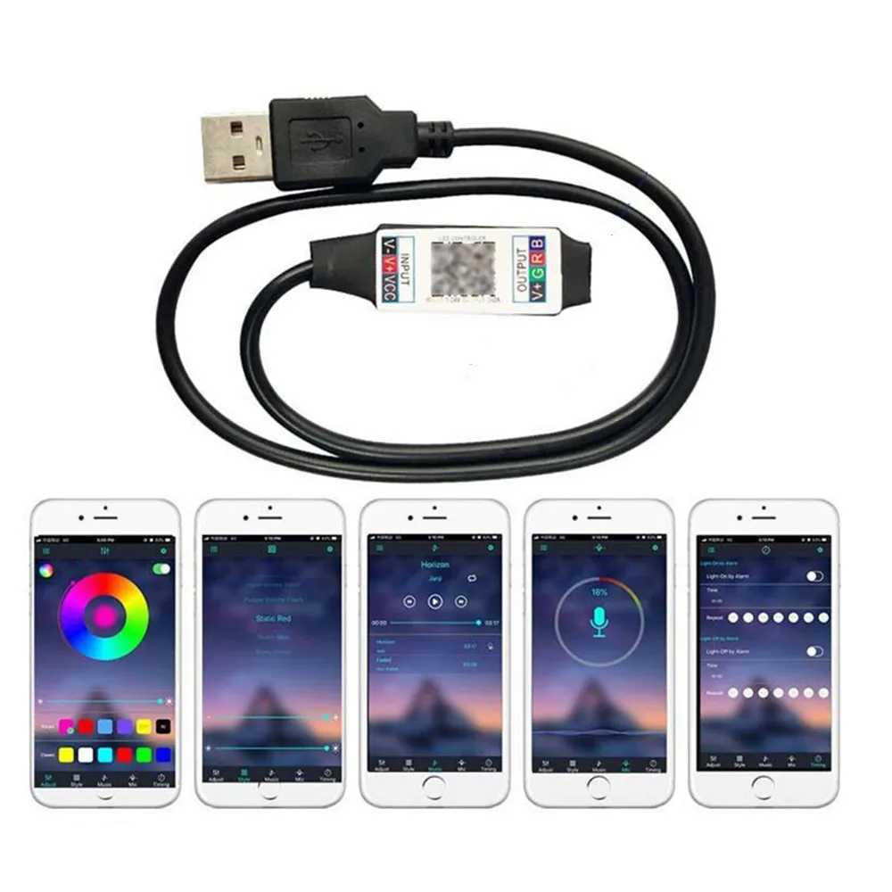 

Mini RGB Bluetooth-Compatible Controller USB 5V Music Bluetooth LED Controller Light Strip Controller For RGB LED Strip