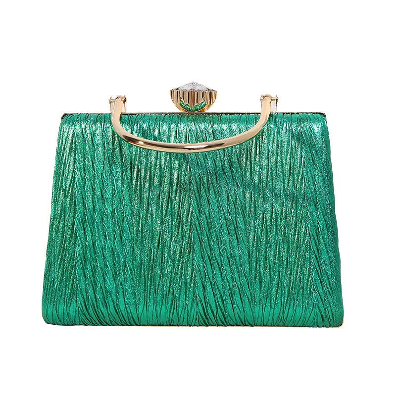Handheld Dinner Bag, Pleated Banquet Bag, Dress Women's Small Square Bag, Stylish Clutch