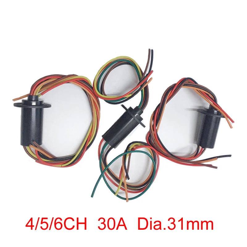 

1PCs Wind Power Slip Ring 4/5/6CH Channel Wires Diameter 31mm 30A High Current Conductive Slipring for Amusement Equipment Parts