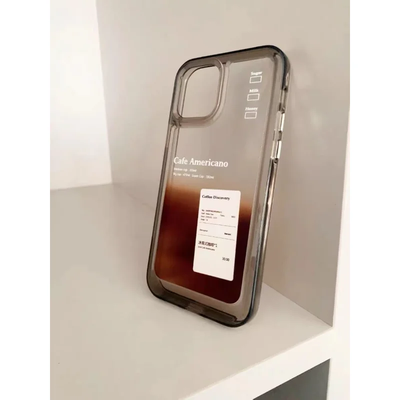

American Style Coffee Fashion Ins Style Transparent Phone Case Iphone14 1312 11promax Phone Case Space Case Iphone7 8plus
