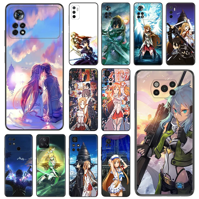 

Anti-Drop Soft Phone Case For Xiaomi Mi Poco X5 Pro C51 X4 X3 NFC F4 GT C55 C50 C40 F1 M5S M4 F3 M3 Sword Art Online Back Cover