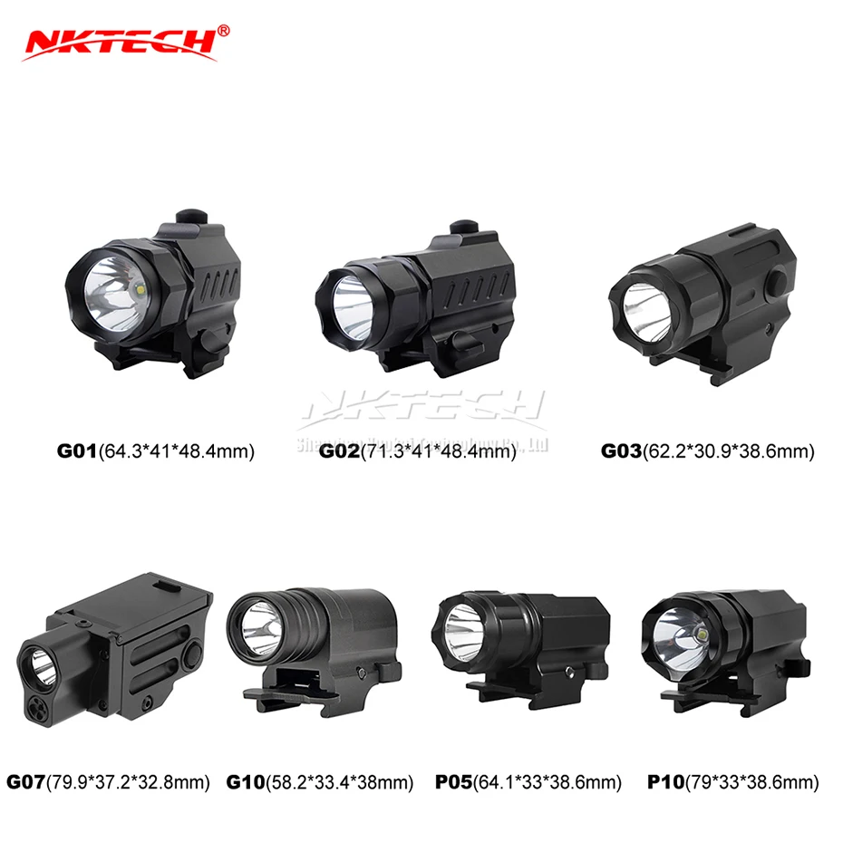 Тактическая светодиодная мини-вспышка для пистолета NKTECH G01 G02 G03 G07 G10 P05 P10