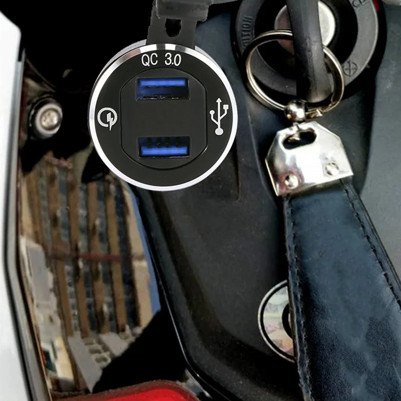 Алюминиевый сплав быстрой зарядки 3.0 двойной мотоцикл USB-зарядное устройство для Bmw Triumph Tiger Ducati сигаретный фонарь.