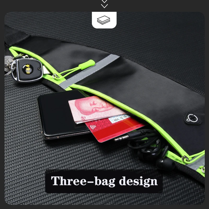 Mobile phone bag, waist bag, running sports, men and women's versatile, invisible, large-capacity, multi-functional waterproof